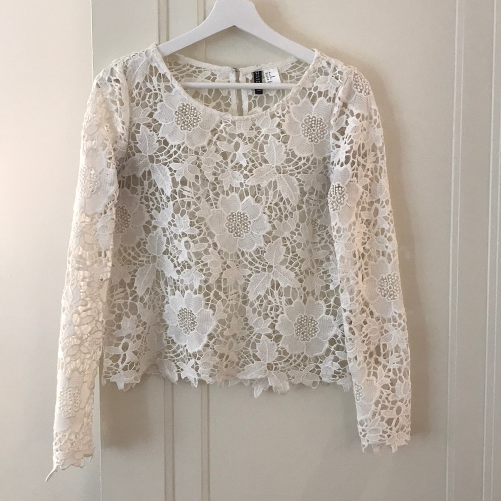 DIVIDED Lace Shirt - Size 8